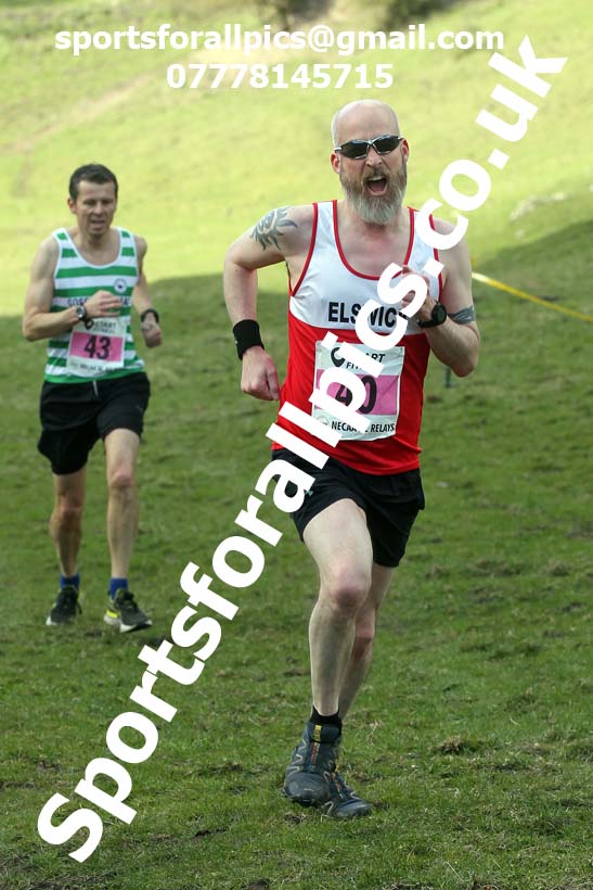 Masters men 2021 NECAA Cross Country Relays, Thornley Farm, Peterlee, Saturday, April 10th. Photo: David T. Hewitson/Sports for All Pics